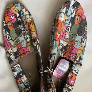 Sketchers Bobs Dogs Wag Party Slip On Memory Foam Flats Women’s Shoe Size 8.5